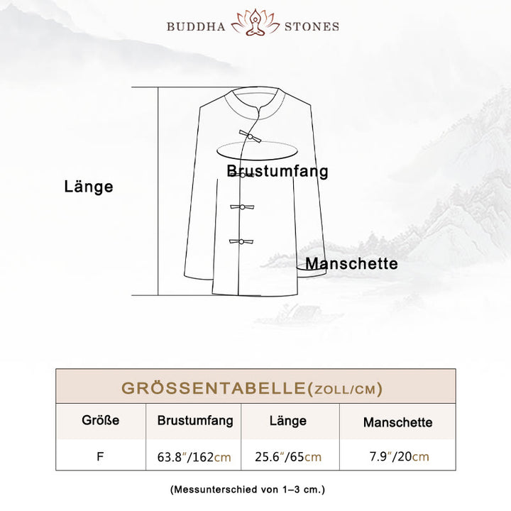 Buddha Stones Frosch-Knopf Langarmshirt Zen Tai Chi Meditation Top Hanfu Kleidung Jacke - image 5