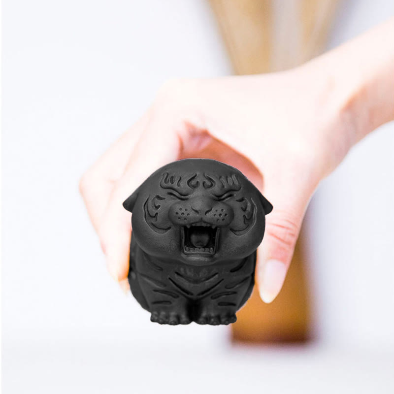 Buddha Stones, Mini-Statue aus süßem Tiger, Eisenpulver, Rostguss, Kunstharz, Heimdekoration