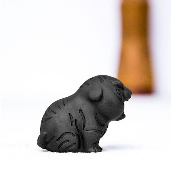 Buddha Stones, Mini-Statue aus süßem Tiger, Eisenpulver, Rostguss, Kunstharz, Heimdekoration