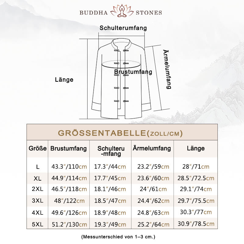 Buddha Stones, chinesische Neujahrskleidung, weißer Kranich, goldener Tang-Anzug mit Froschknöpfen, Baumwolle, Herrenjacke, Hemd mit Taschen - image 3