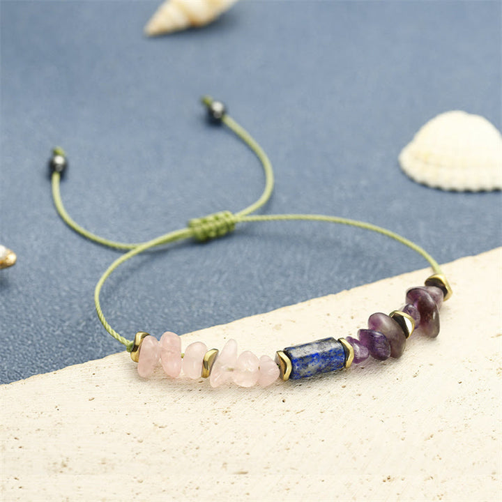 Buddha Stones ​​– Spirituelles Armband für beste Freunde für immer: Amethyst, Rosenquarz, Lapislazuli und Lazuli - image 9