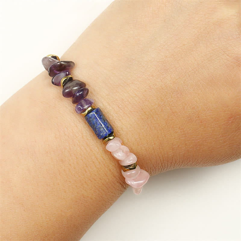 Buddha Stones ​​– Spirituelles Armband für beste Freunde für immer: Amethyst, Rosenquarz, Lapislazuli und Lazuli - image 10