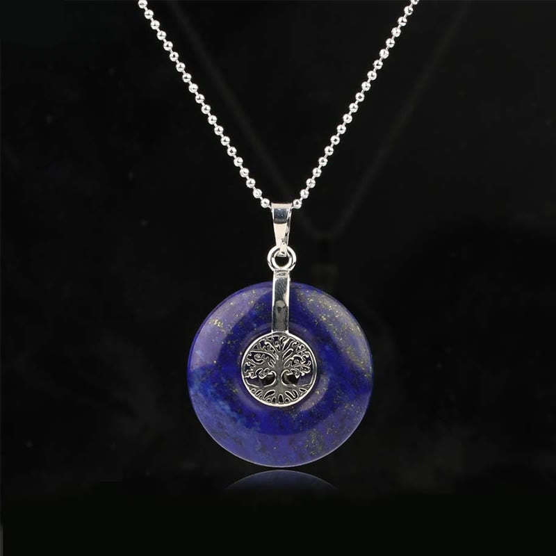 Buddha Stones, verschiedene Kristalle, Rosenquarz, grüner Aventurin, Amethyst, der Baum des Lebens, Güte-Halskettenanhänger - Lapislazuli - image 17