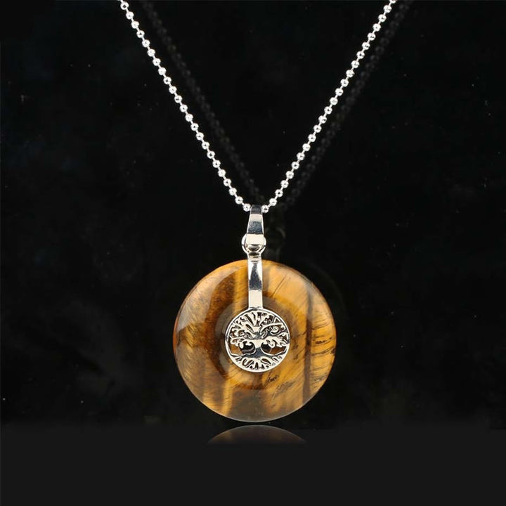 Buddha Stones, verschiedene Kristalle, Rosenquarz, grüner Aventurin, Amethyst, der Baum des Lebens, Güte-Halskettenanhänger - Tigerauge - image 12
