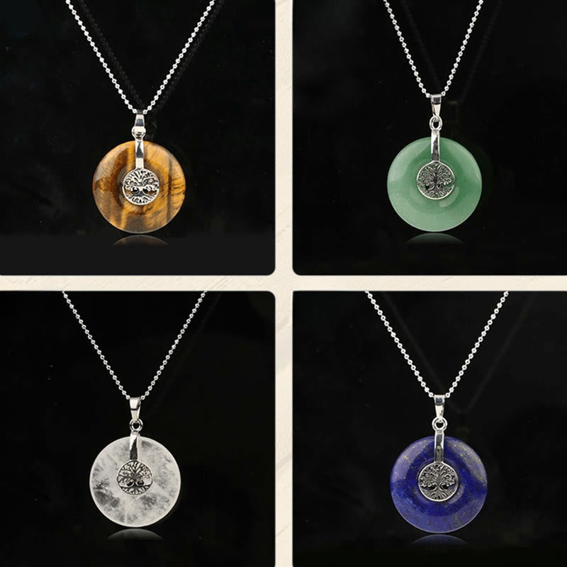 Buddha Stones, verschiedene Kristalle, Rosenquarz, grüner Aventurin, Amethyst, der Baum des Lebens, Güte-Halskettenanhänger - image 23