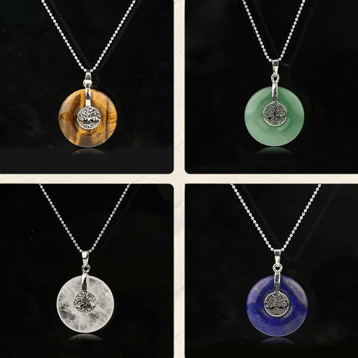 Buddha Stones, verschiedene Kristalle, Rosenquarz, grüner Aventurin, Amethyst, der Baum des Lebens, Güte-Halskettenanhänger - image 23