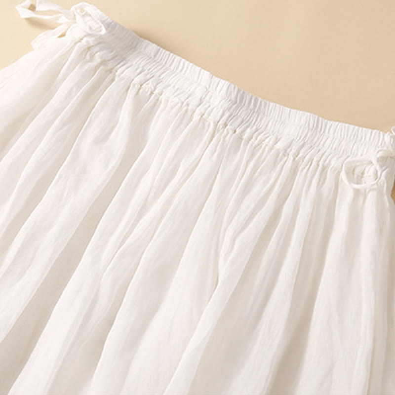 Buddha Stones Damenrock mit Schnürung, elastischer Taille und Taschen - image 11