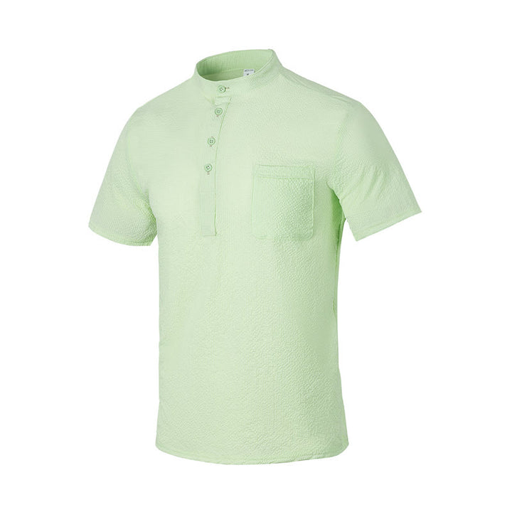 Buddha Stones Einfarbiges Polohemd mit halben Knöpfen für Herren, kurzärmelig - Hellgrün - US/ UK/AU46, EU56 (3XL) - image 25