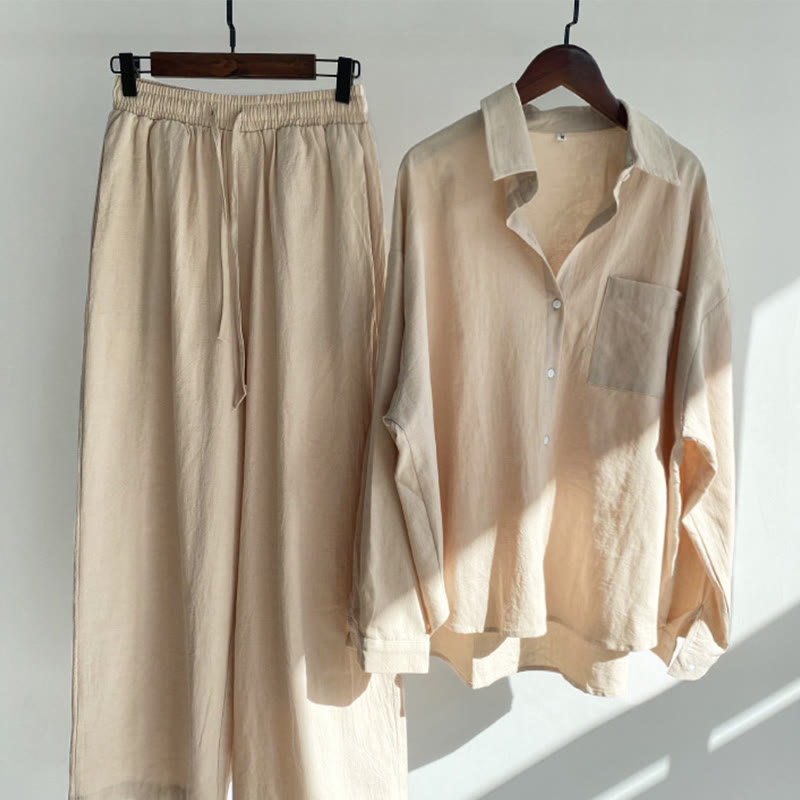 Buddha Stones 2-teiliges Langarm-Shirt-Oberteil mit Taschen und Kordelzughose, Meditationskleidung aus Baumwolle und Leinen für Damen - Hellgoldgelb - US20, UK/AU24, EU52 (5XL) - image 12