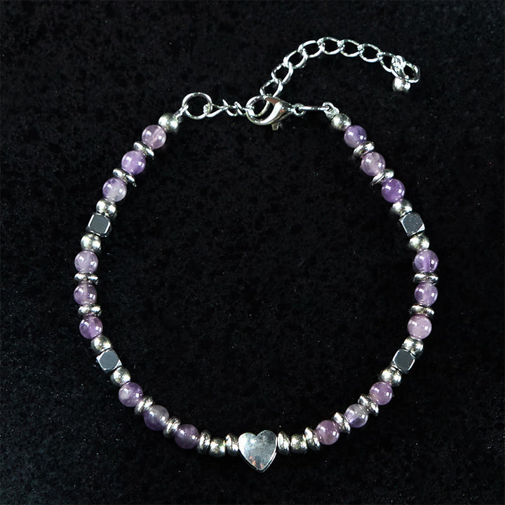Buddha Stones aus Natursteinen: Amazonit, Amethyst, Lapislazuli, Rosenquarz – Herzförmiges Armband für positive Balance - image 11