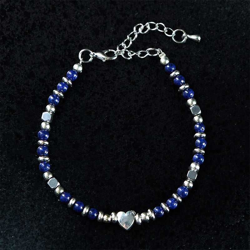 Buddha Stones aus Natursteinen: Amazonit, Amethyst, Lapislazuli, Rosenquarz – Herzförmiges Armband für positive Balance - image 16