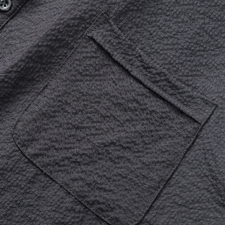 Buddha Stones Einfarbiges Polohemd mit halben Knöpfen für Herren, kurzärmelig - image 14