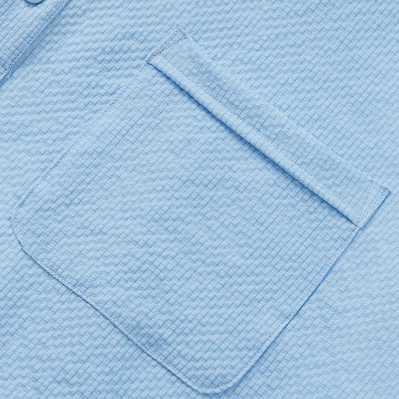 Buddha Stones Einfarbiges Polohemd mit halben Knöpfen für Herren, kurzärmelig - image 6