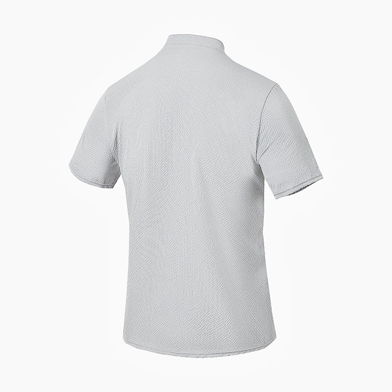 Buddha Stones Einfarbiges Polohemd mit halben Knöpfen für Herren, kurzärmelig - image 22