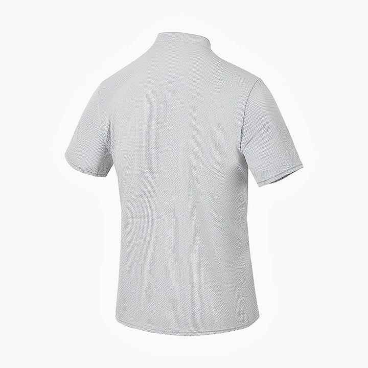 Buddha Stones Einfarbiges Polohemd mit halben Knöpfen für Herren, kurzärmelig - image 22