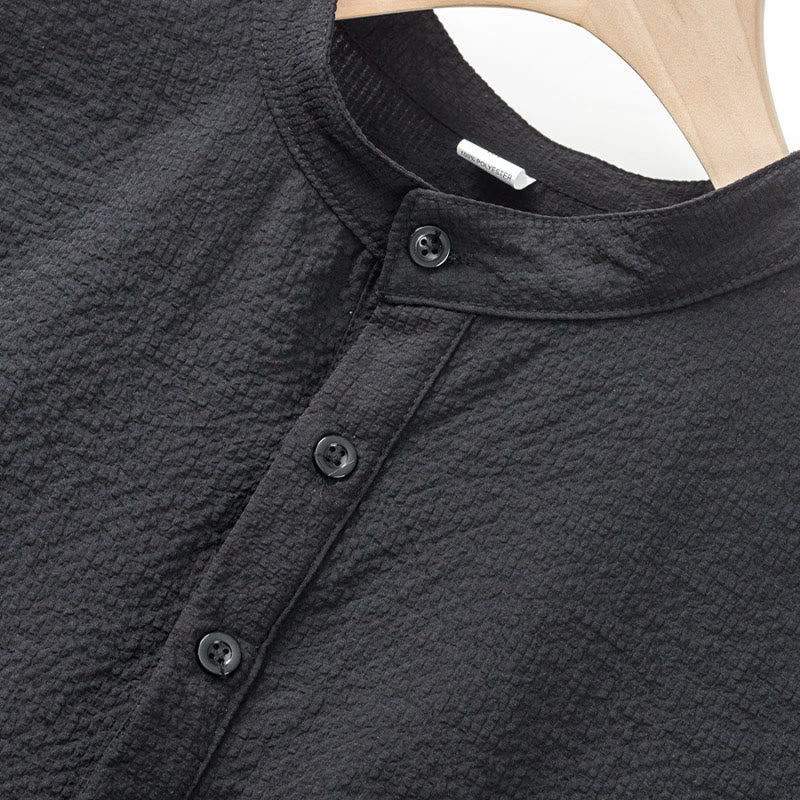 Buddha Stones Einfarbiges Polohemd mit halben Knöpfen für Herren, kurzärmelig - image 12