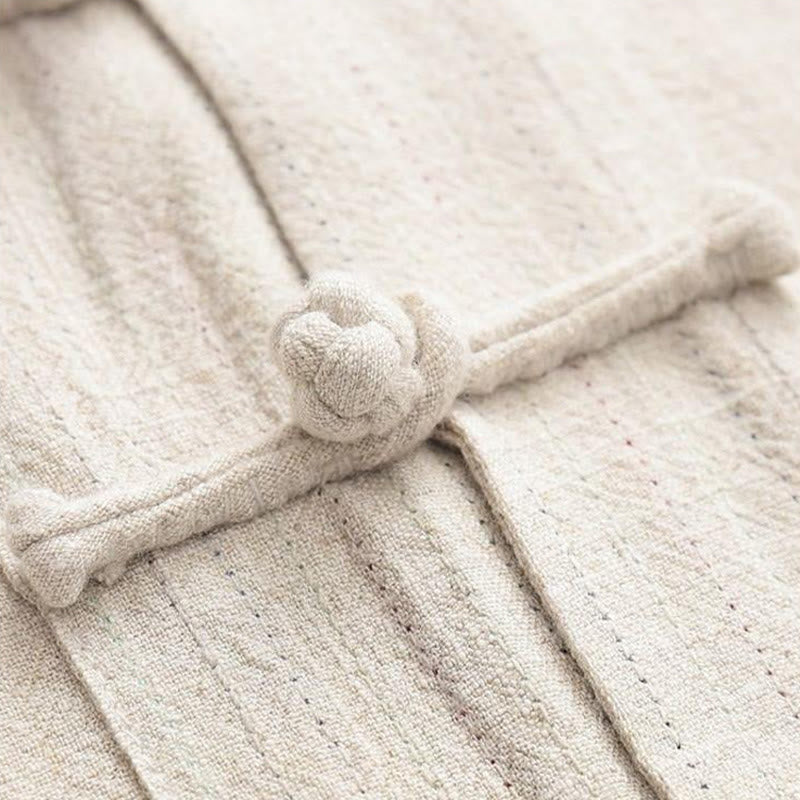 Buddha Stones 2-teiliger Tang-Anzug mit Froschknöpfen, langärmeliges Hemd und Hose, Herren-Set - image 3