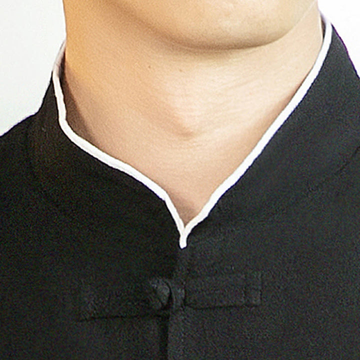 Buddha Stones Tang-Anzug Froschknopf Kranich Stickerei Langarm Herrenhemd aus Baumwolle - image 24