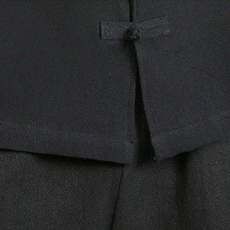 Buddha Stones Tang-Anzug Froschknopf Kranich Stickerei Langarm Herrenhemd aus Baumwolle - image 27