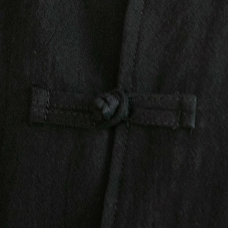 Buddha Stones Tang-Anzug Froschknopf Kranich Stickerei Langarm Herrenhemd aus Baumwolle - image 25