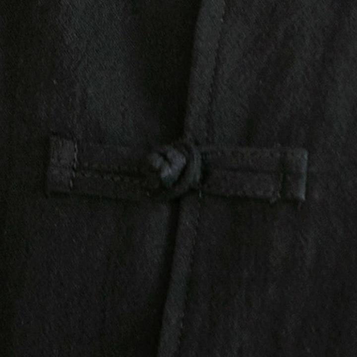 Buddha Stones Tang-Anzug Froschknopf Kranich Stickerei Langarm Herrenhemd aus Baumwolle - image 25