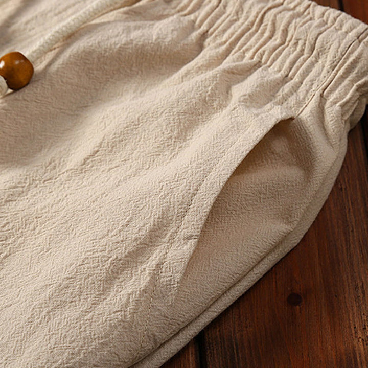 Buddha Stones 2-teiliger Tang-Anzug aus Baumwolle und Leinen mit Froschknöpfen, kurzärmelig, Hose, Kleidung für Herren - image 12