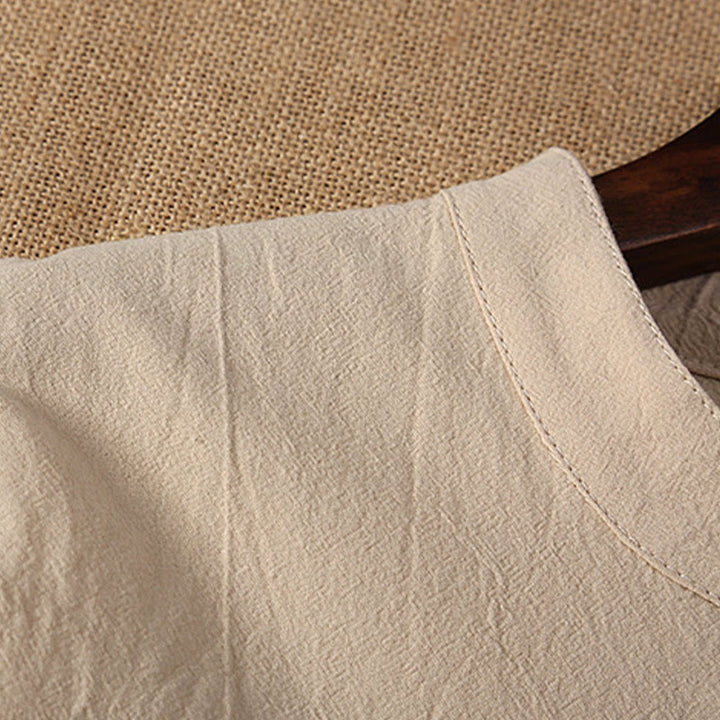 Buddha Stones 2-teiliger Tang-Anzug aus Baumwolle und Leinen mit Froschknöpfen, kurzärmelig, Hose, Kleidung für Herren - image 6