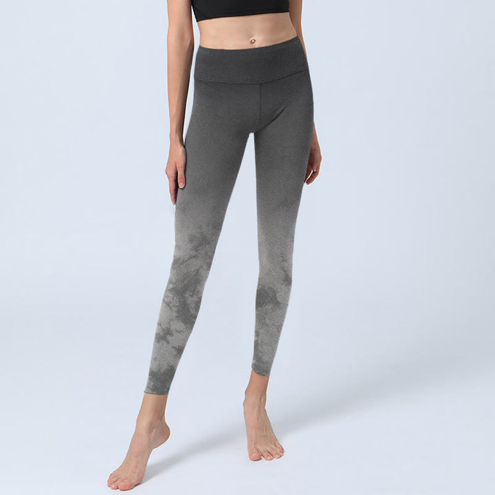 Buddha Stones Farbverlauf Blumendruck Übung Leggings Damen Yogahose - image 6