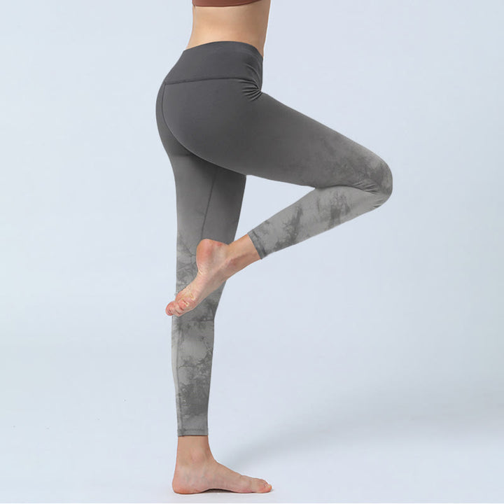 Buddha Stones Farbverlauf Blumendruck Übung Leggings Damen Yogahose - image 5