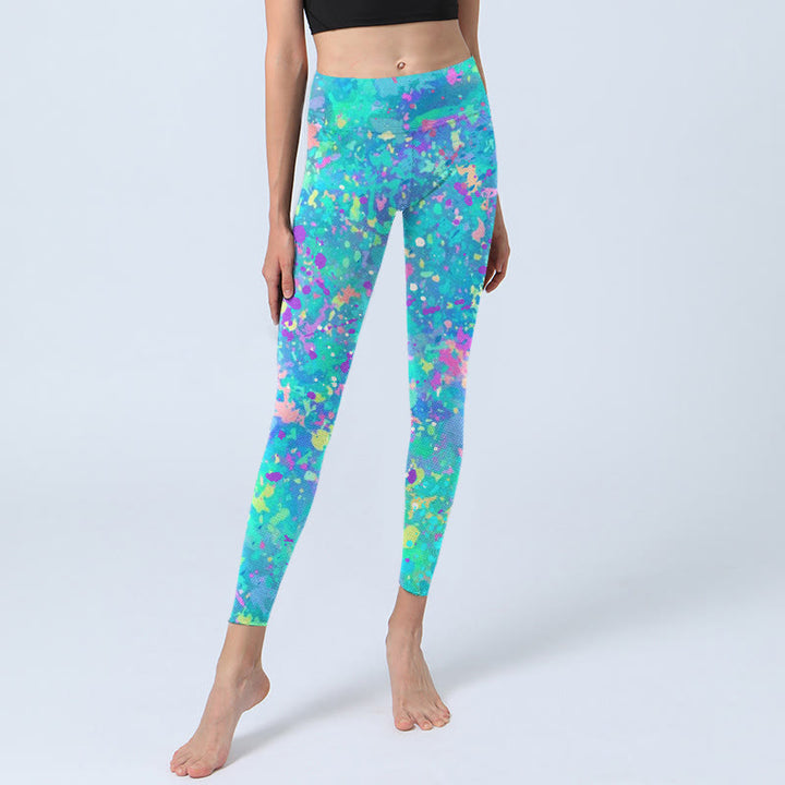 Buddha Stones Splash Ink Print Übungsleggings Damen Yogahose - image 5