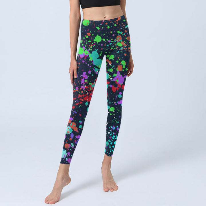 Buddha Stones Black Splash Ink Print Übungsleggings Damen Yogahose - image 7