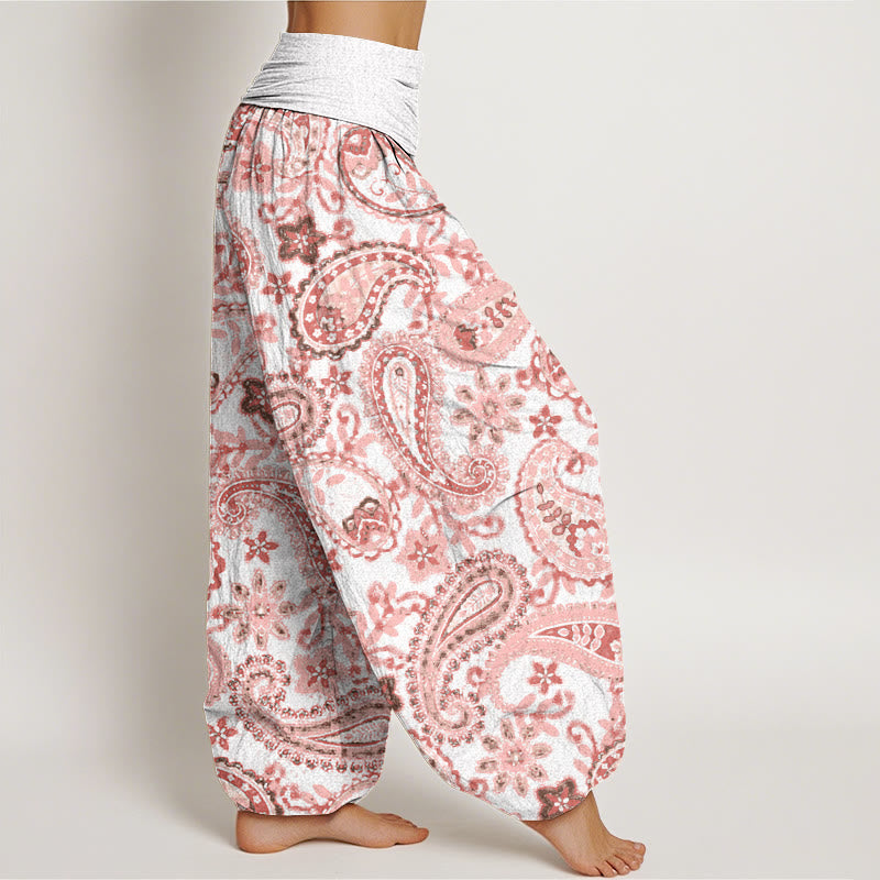 Buddha Stones Lässige Haremshose mit Paisley-Muster für Damen, elastische Taille - image 6
