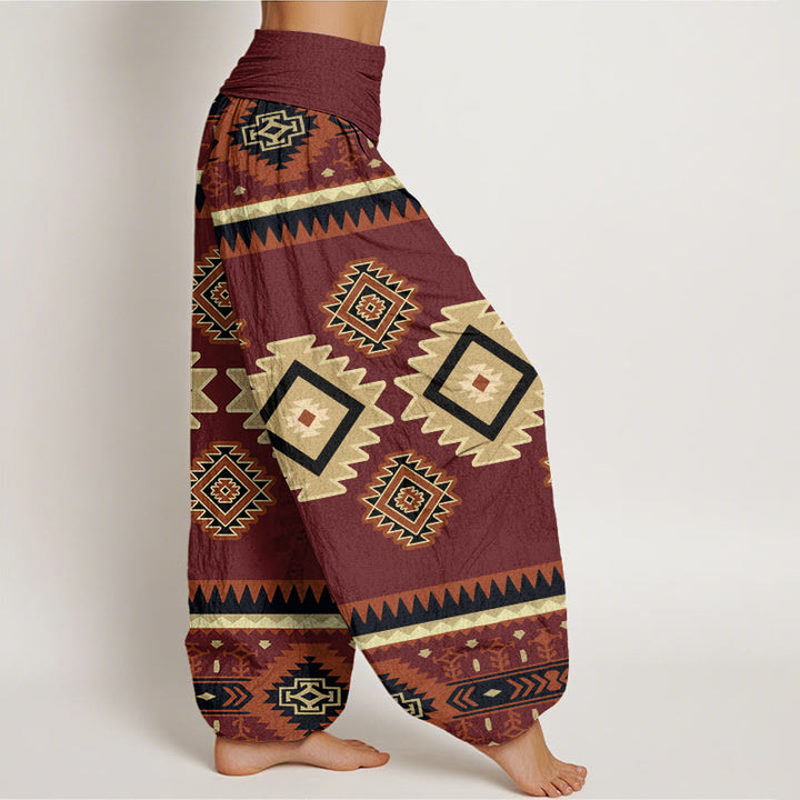 Buddha Stones Lässige, symmetrische Haremshose im Navajo-Textilstil mit Muster und elastischer Taille für Damen - image 2