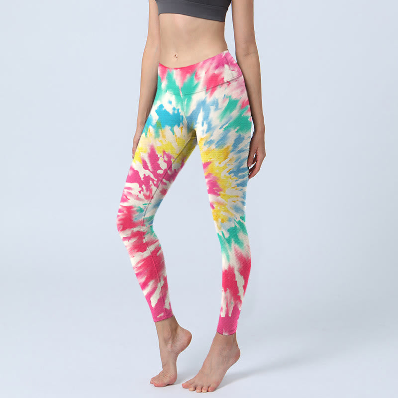 Buddha Stones Spiral Shape Print Übungsleggings Damen Yogahose - DeepPink - US18， UK/AU22，EU50 (4XL) - image 1