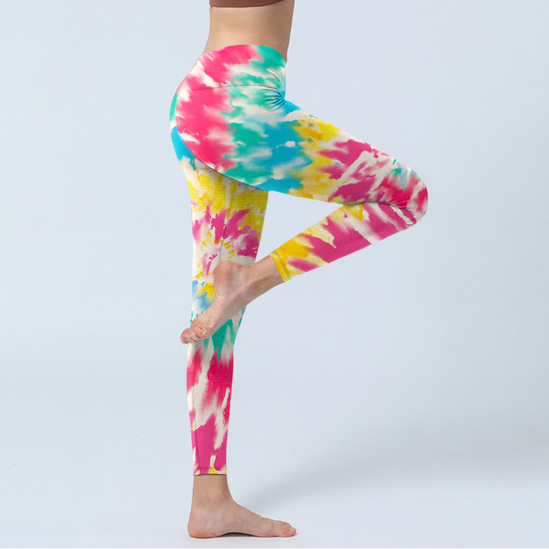 Buddha Stones Spiral Shape Print Übungsleggings Damen Yogahose - image 4