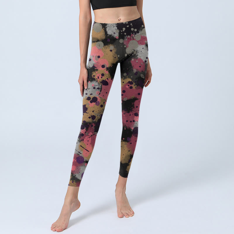 Buddha Stones Splatter Print Übungsleggings Damen Yogahose - image 5