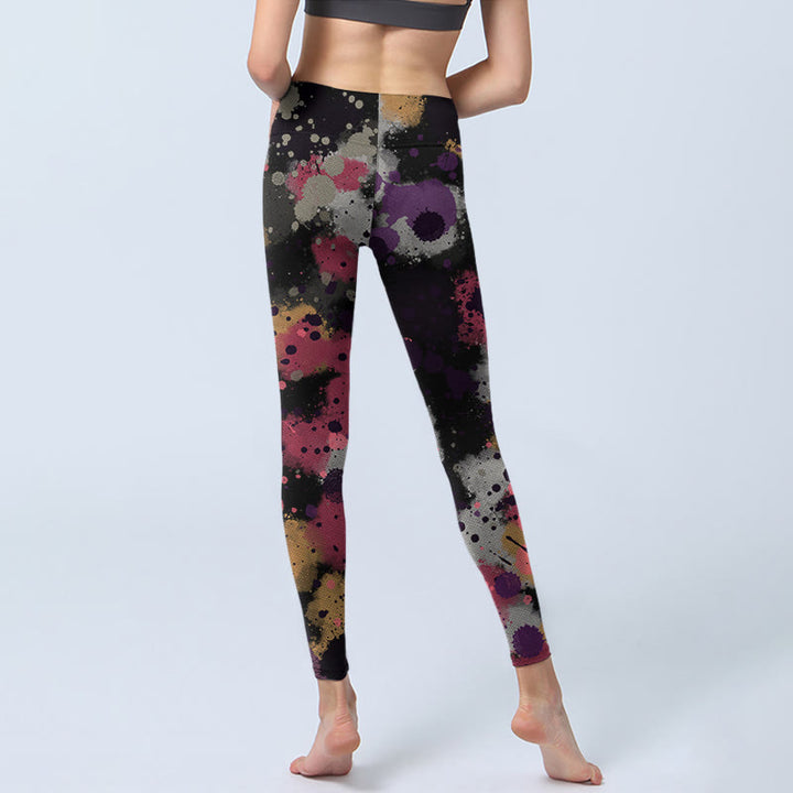 Buddha Stones Splatter Print Übungsleggings Damen Yogahose - image 6