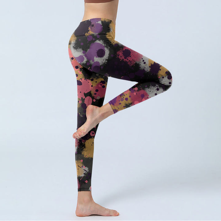 Buddha Stones Splatter Print Übungsleggings Damen Yogahose - image 5