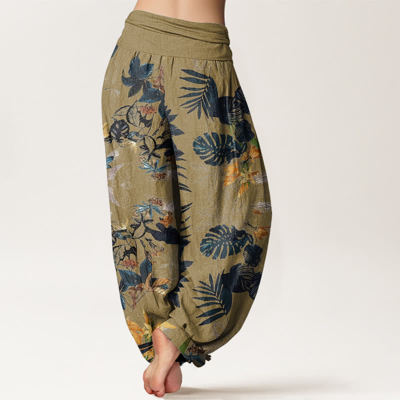 Buddha Stones, gelbe Blumen, grüne Blätter, Design, elastische Taille, Haremshose für Damen - image 6
