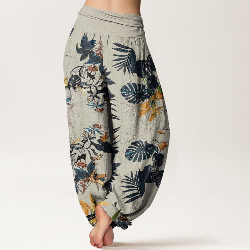 Buddha Stones, gelbe Blumen, grüne Blätter, Design, elastische Taille, Haremshose für Damen - image 9