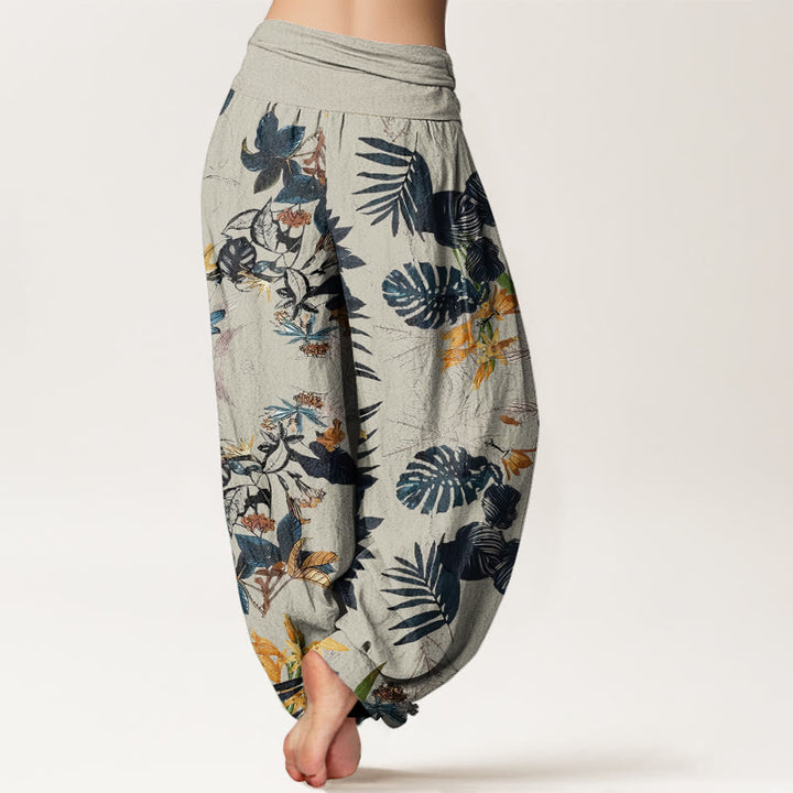 Buddha Stones, gelbe Blumen, grüne Blätter, Design, elastische Taille, Haremshose für Damen - image 9