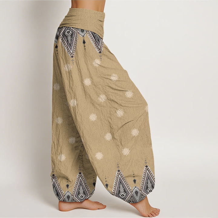 Buddha Stones Damen-Haremshose mit elastischer Taille und geometrischem Blumendesign im Bohemian-Stil - image 7