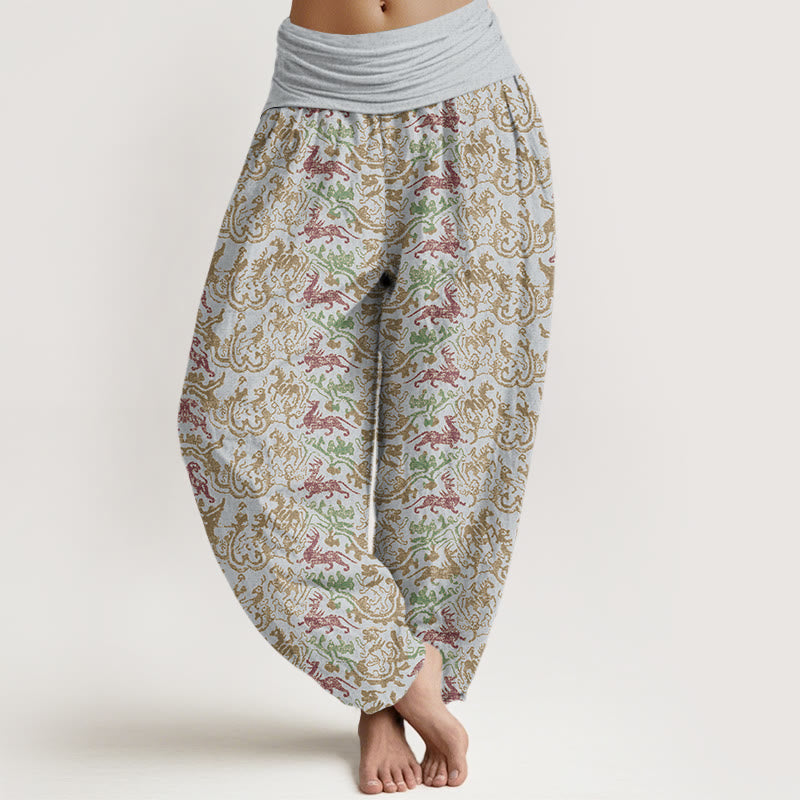 Buddha Stones Animal Stripes Design Damen Haremshose mit elastischer Taille - Hellgrau - US22， UK/AU26，EU54 (6XL) - image 5