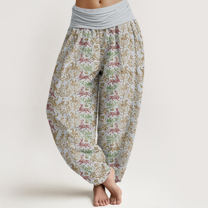 Buddha Stones Animal Stripes Design Damen Haremshose mit elastischer Taille - Hellgrau - US22， UK/AU26，EU54 (6XL) - image 5