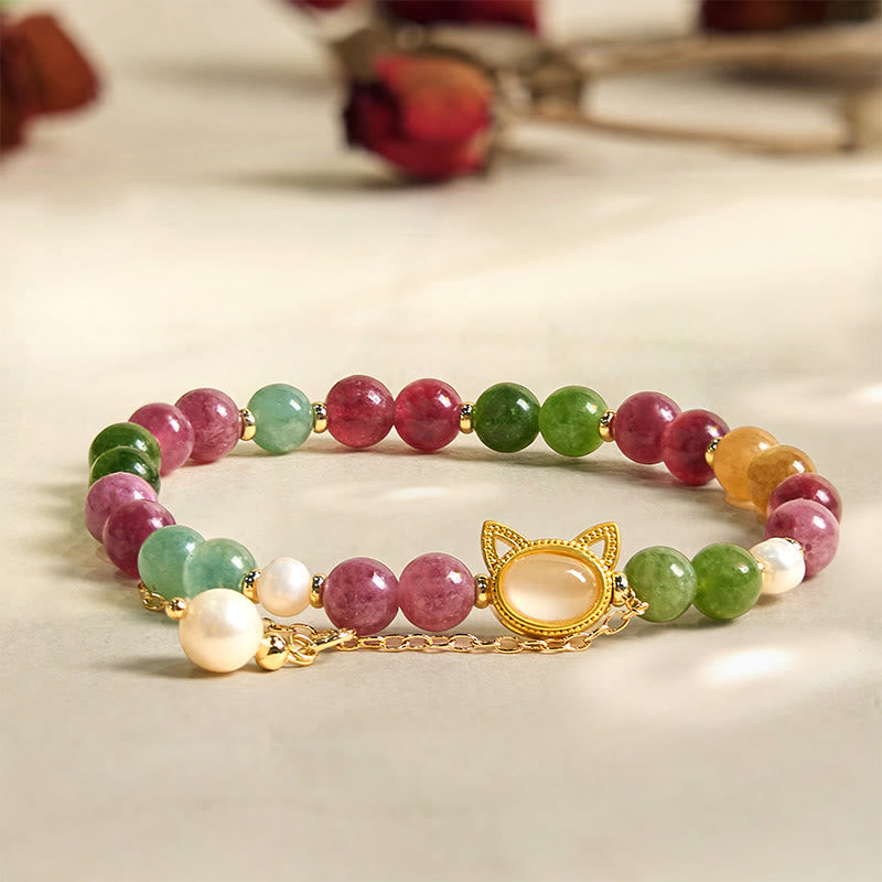 Buddha Stones Turmalin Glückskatze Positives Armband - image 2