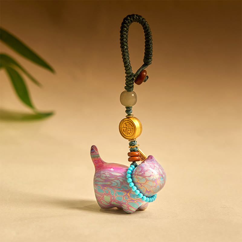 Buddha Stones Hetian Jade Natürliche Sandelholz Rot Sandelholz Grün Sandelholz Fu Charakter Fülle Schlüssel Kette
