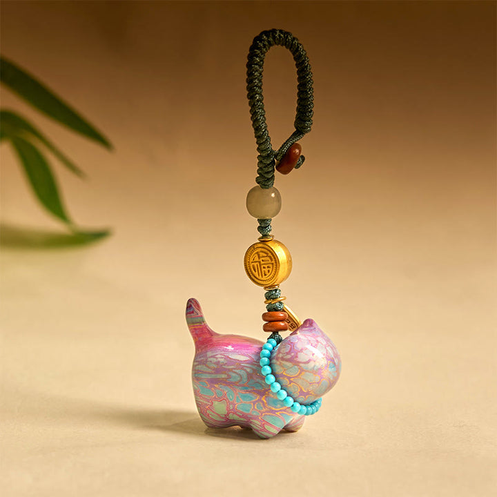 Buddha Stones Hetian Jade Natürliche Sandelholz Rot Sandelholz Grün Sandelholz Fu Charakter Fülle Schlüssel Kette