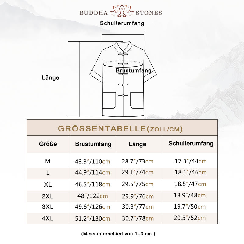 Buddha Stones Tang Froschknopf Dreiviertelärmel Hemd Weite Hose Baumwolle Leinen Herrenanzug - image 3