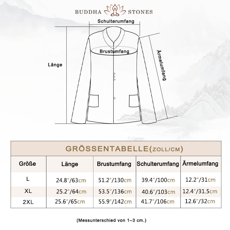 Buddha Stones PLUS SIZE V-Ausschnitt Lässiges einfarbiges Langarmhemd aus Baumwolle und Leinen für Damen