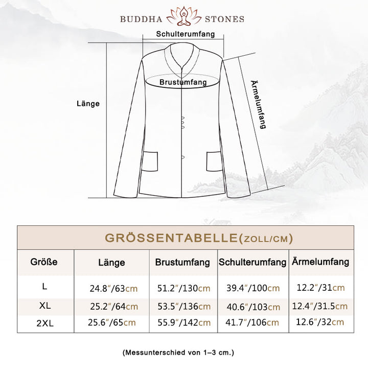 Buddha Stones PLUS SIZE V-Ausschnitt Lässiges einfarbiges Langarmhemd aus Baumwolle und Leinen für Damen - image 3